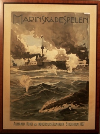 "Marinskådespelen", original poster printed for the art- & industrial exhibition held in Stockholm 1897