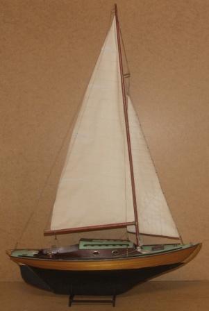 20th century clinker-built model depicting a Nordic Folkboat (Folkbåt).