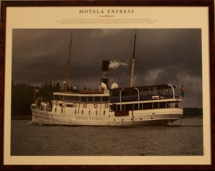 Depicting the Swedish steamer MOTALA EXPRESS, built in 1895