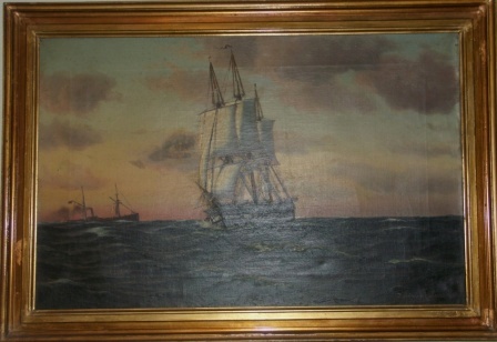 A Danish frigate and a steamer