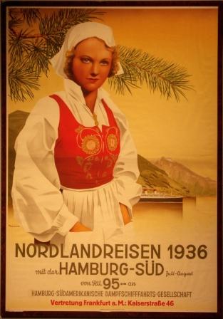 "Nordlandreisen 1936 mit der Hamburg Süd." Hamburg-Südamerikanische Dampfschifffahrts-Gesellschaft.