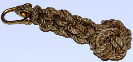 Bell-rope made of tarred rope. Incl brass fittings.