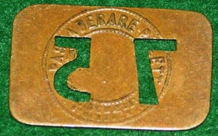 "75 öre check", made in copper, used for travelling with local Stockholm steam ferry