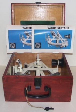 Complete 1976 German Yacht sextant including manual in English and German. Made by Freiberger Präzisionsmechanik. In original case.