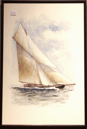 epicting the racing yacht SANTANITA 1893.