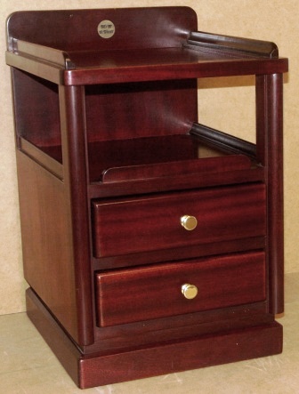 Bedside cabinet in mahogany from the Italian liner M/N G. Verdi. With shelf and two drawers.