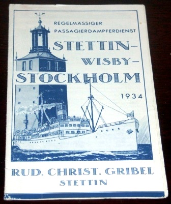 Regular routes between Stettin and Stockholm via Wisby. Dated 1934.