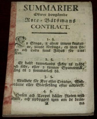 His Majesty's Decree/Contract for Boatswain