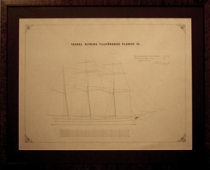 "Tackel ritning tillhörande planch III", original drawing dated Gothenburg May 1, 1862