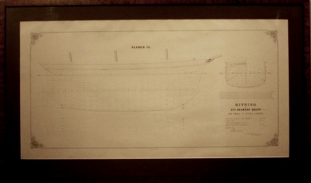 "Planch III. Ritning till ett skonert skepp "HILDUR" om cirka 75 svåra läster. (Kan passera Götha Kanal)", original drawing dated Gothenburg May 1, 1862