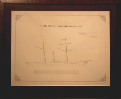 "Tackel ritning tillhörande planch XVIII", original drawing dated Gothenburg May 21, 1863