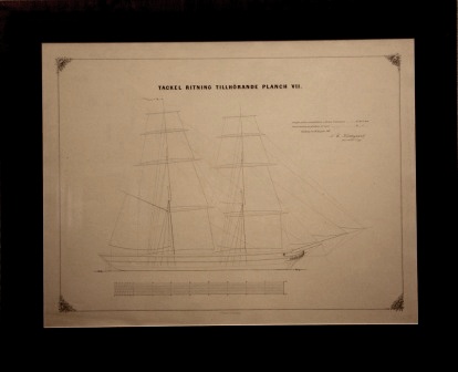 "Tackel ritning tillhörande planch VII", original drawing dated Gothenburg August 16, 1862