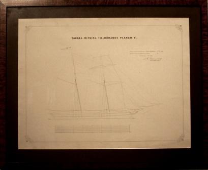 "Tackel ritning tillhörande planch V", original drawing dated Gothenburg July 1, 1862