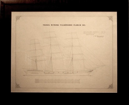 "Tackel ritning tillhörande planch XVI", original drawing dated Gothenburg May 1, 1863