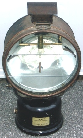 Tilley early 20th century kerosene floodlight projector. Made at Hendon, England. 
