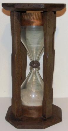 19th century large 25 minutes sandglass. Made of oak. 