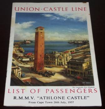 R.M.M.V. Athlone Castle, Passenger 